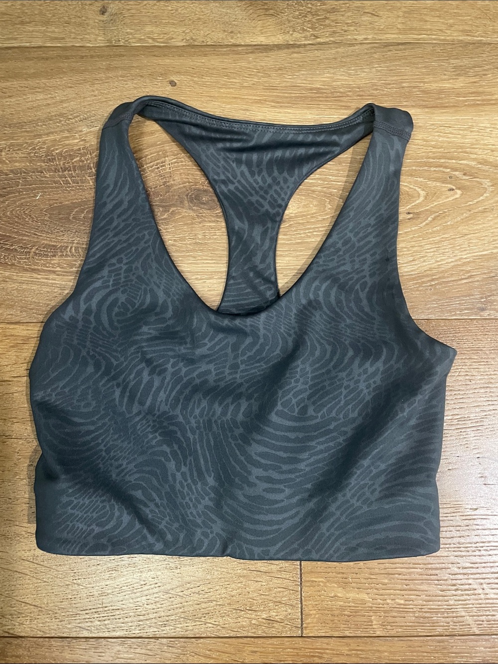 Zella Grey Animal Print Seamless Racerback Sports Bra